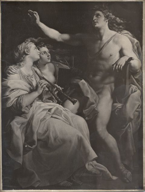 Anonimo — Batoni Pompeo Girolamo - sec. XVIII - Apollo con la Musica e la Geometria — insieme